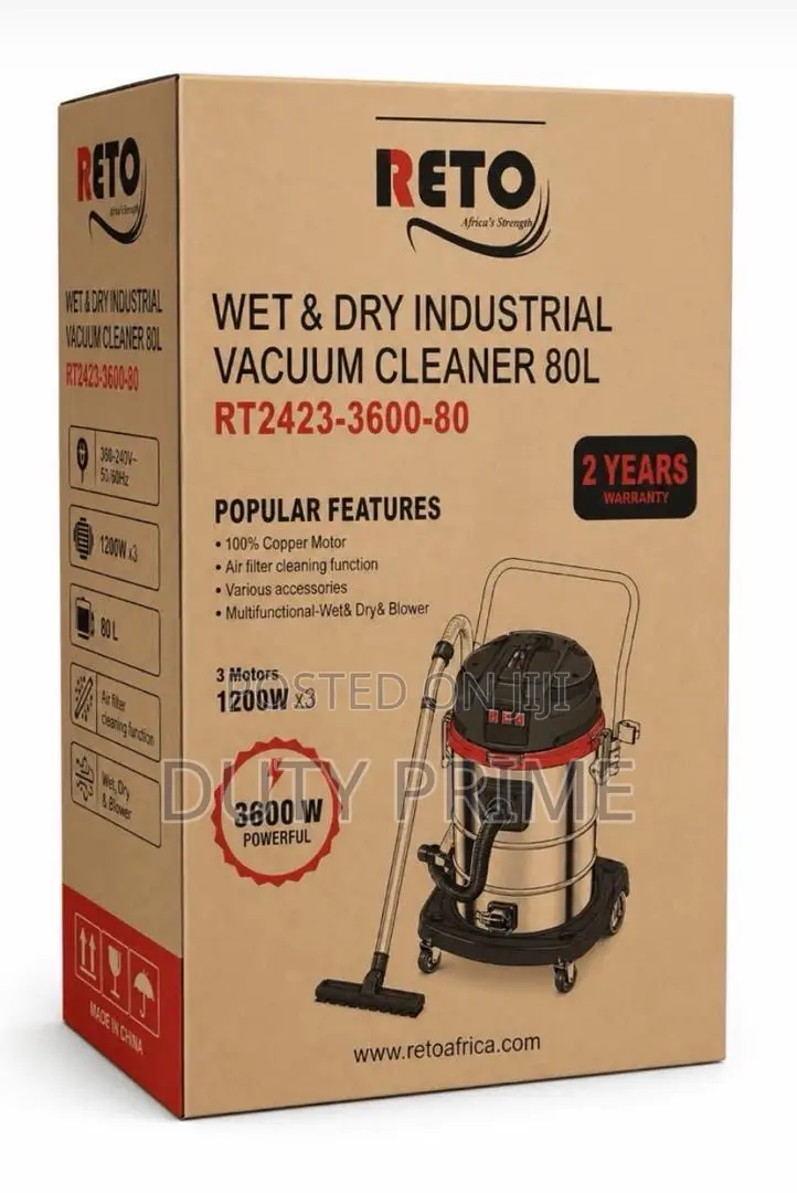 Reto 80l Wet Dry Industrial Vacuum Cleaner (3600w)