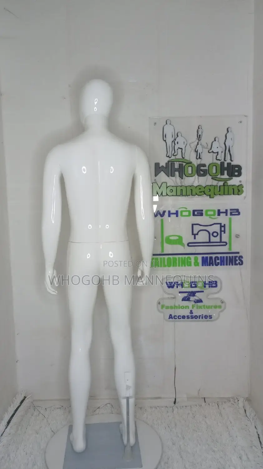 Glossy White Chest 38" Full Body Male Mannequin