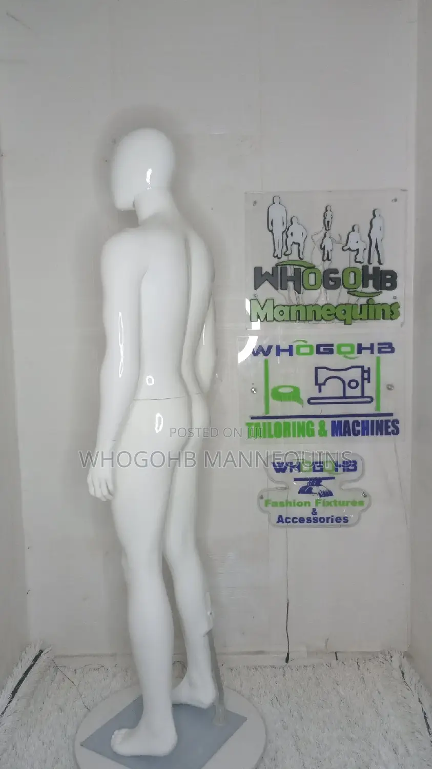 Glossy White Chest 38" Full Body Male Mannequin