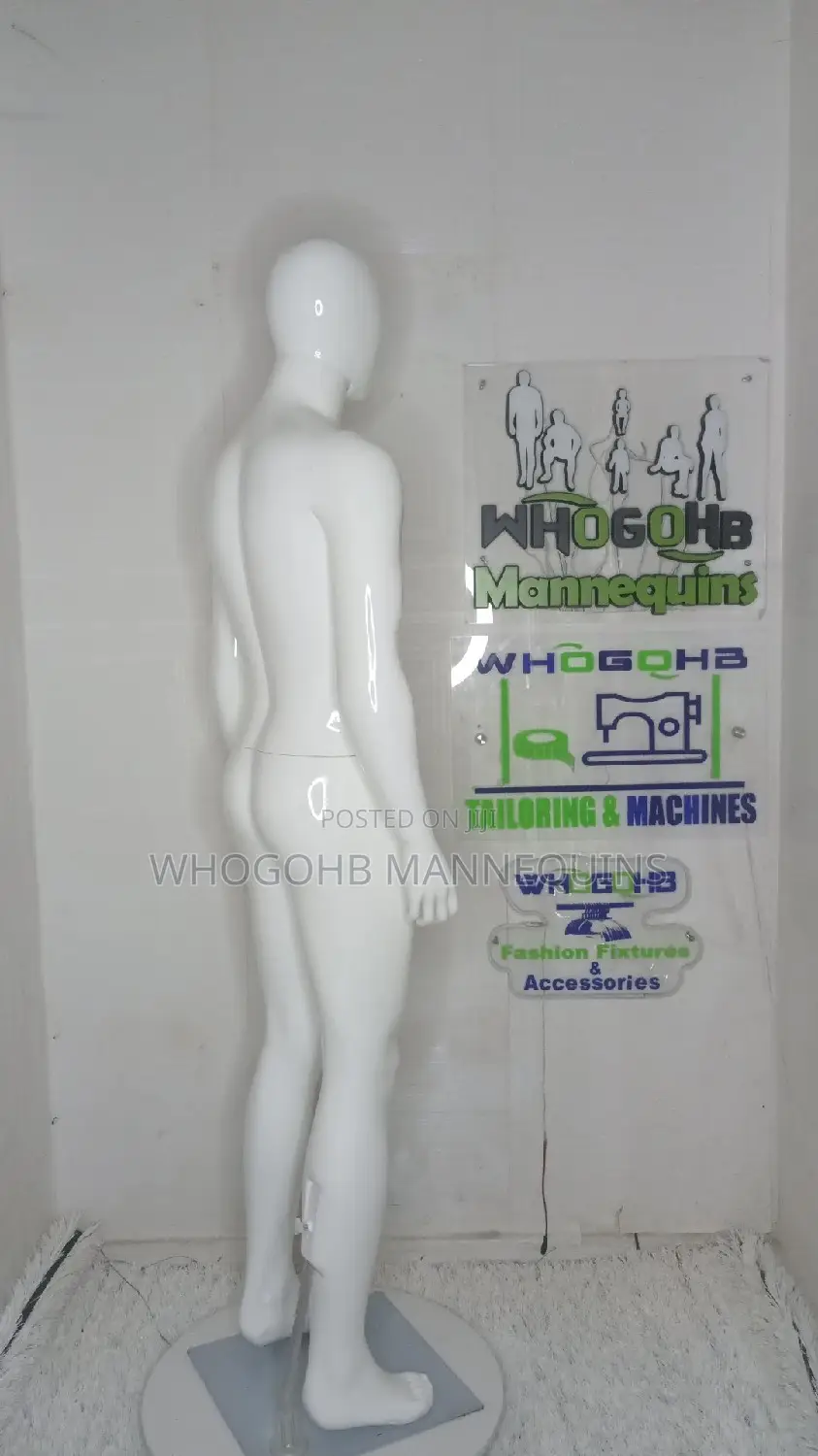 Glossy White Chest 38" Full Body Male Mannequin