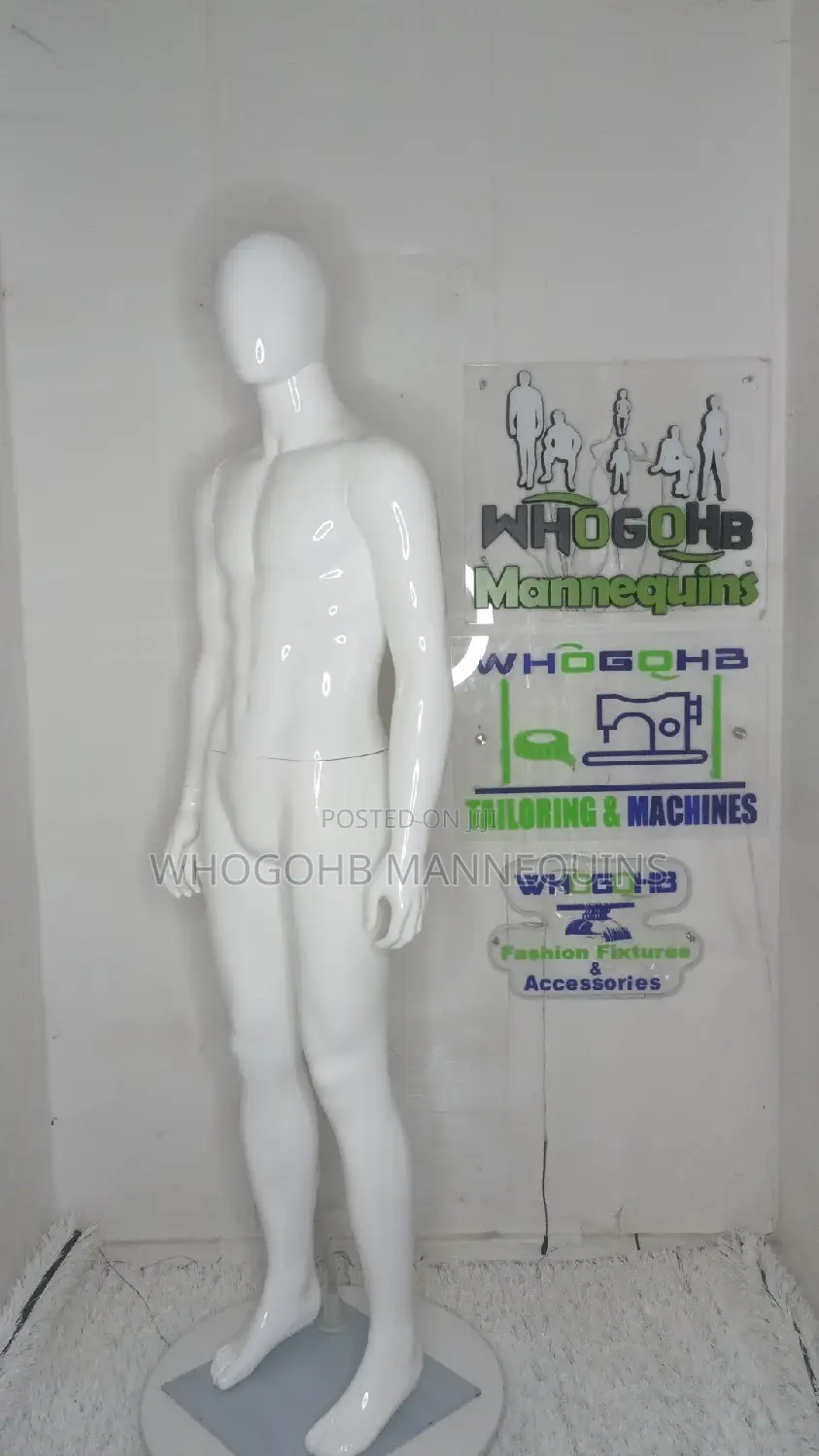 Glossy White Chest 38" Full Body Male Mannequin