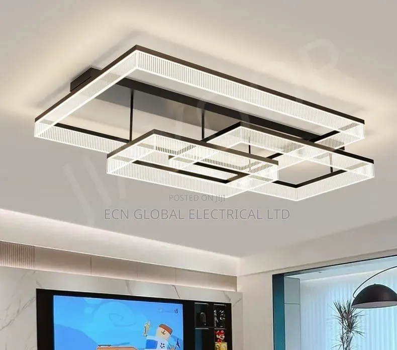 Modern Led Ceiling Lamp – Dimmable Geometric Multi-Layer Light