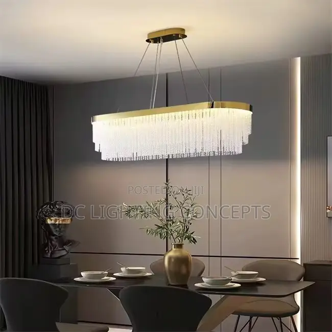 Modern Luxury Long Crystal Tassel Nordic Chandelier for Dining Room.