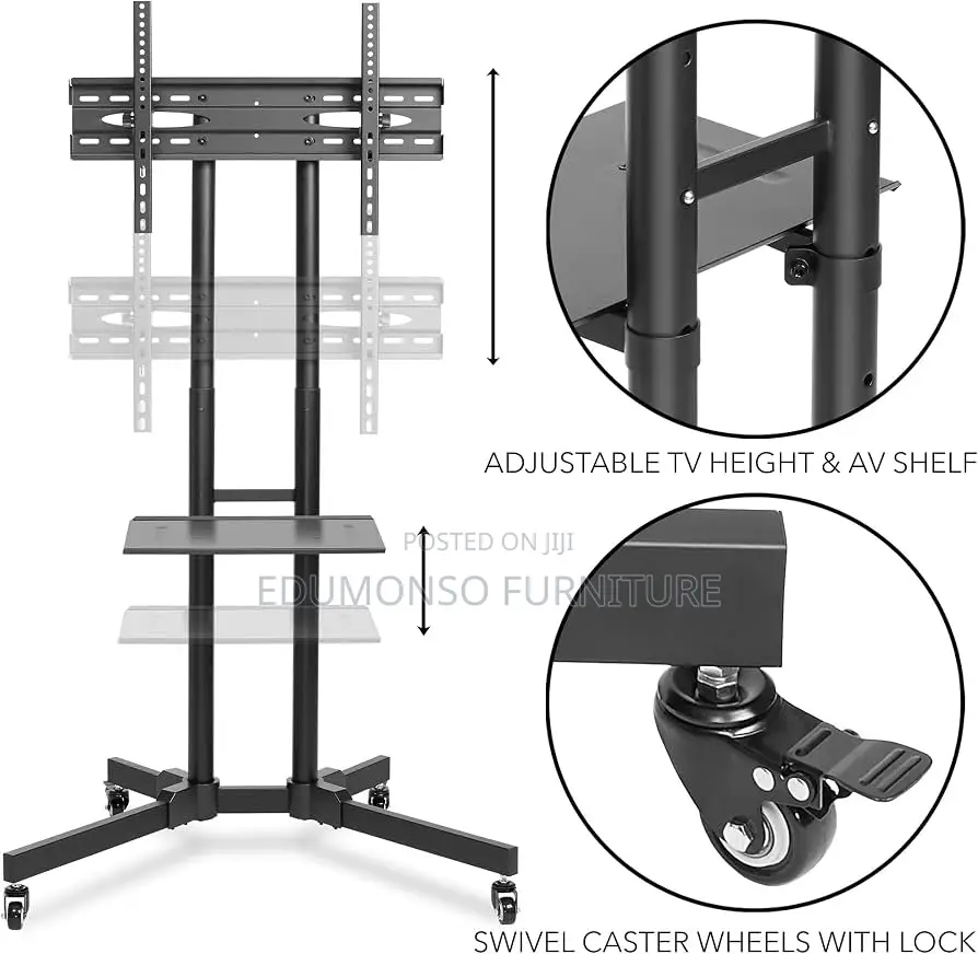 Rolling Tv Stand Mobile Tv Cart for 32-65 Inches