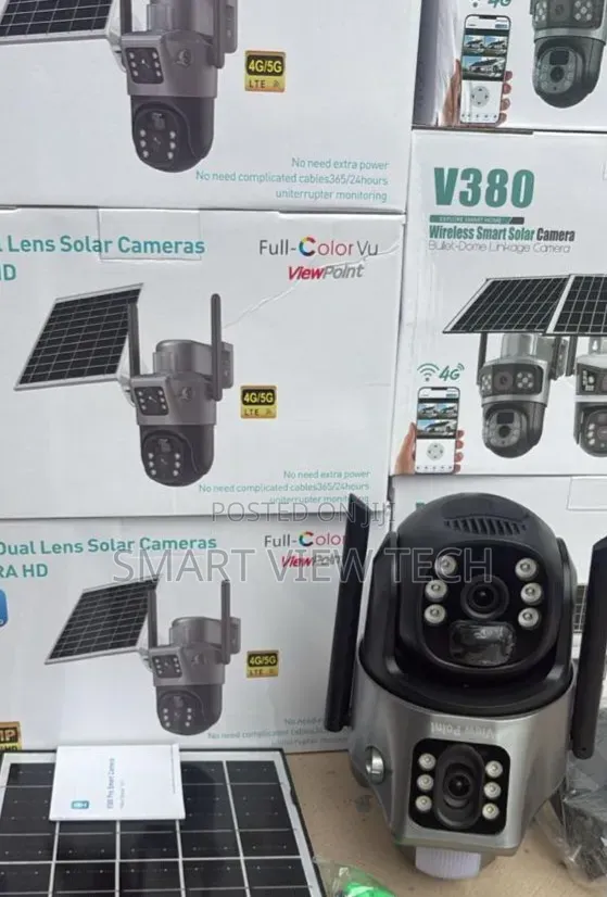V380 Pro Dual Lens PTZ Solar Camera 5.0mp