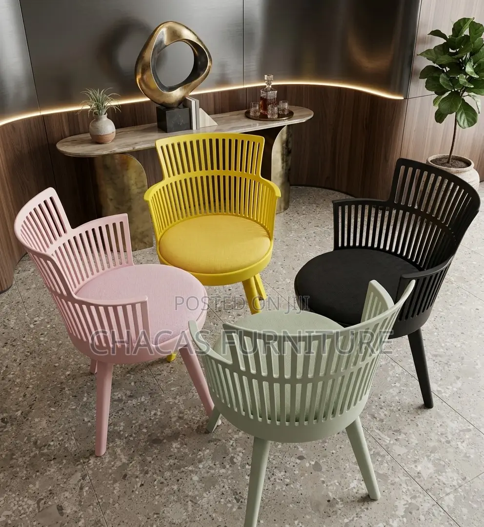 Nordic Slatted Accent Chairs With Cushions