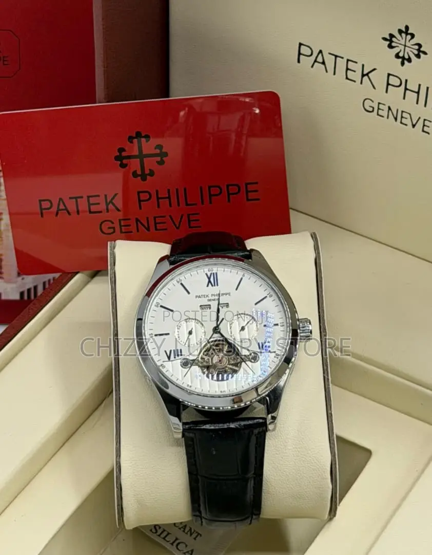 Patek Philippe Quality Men Genuine Leather Wristwatch