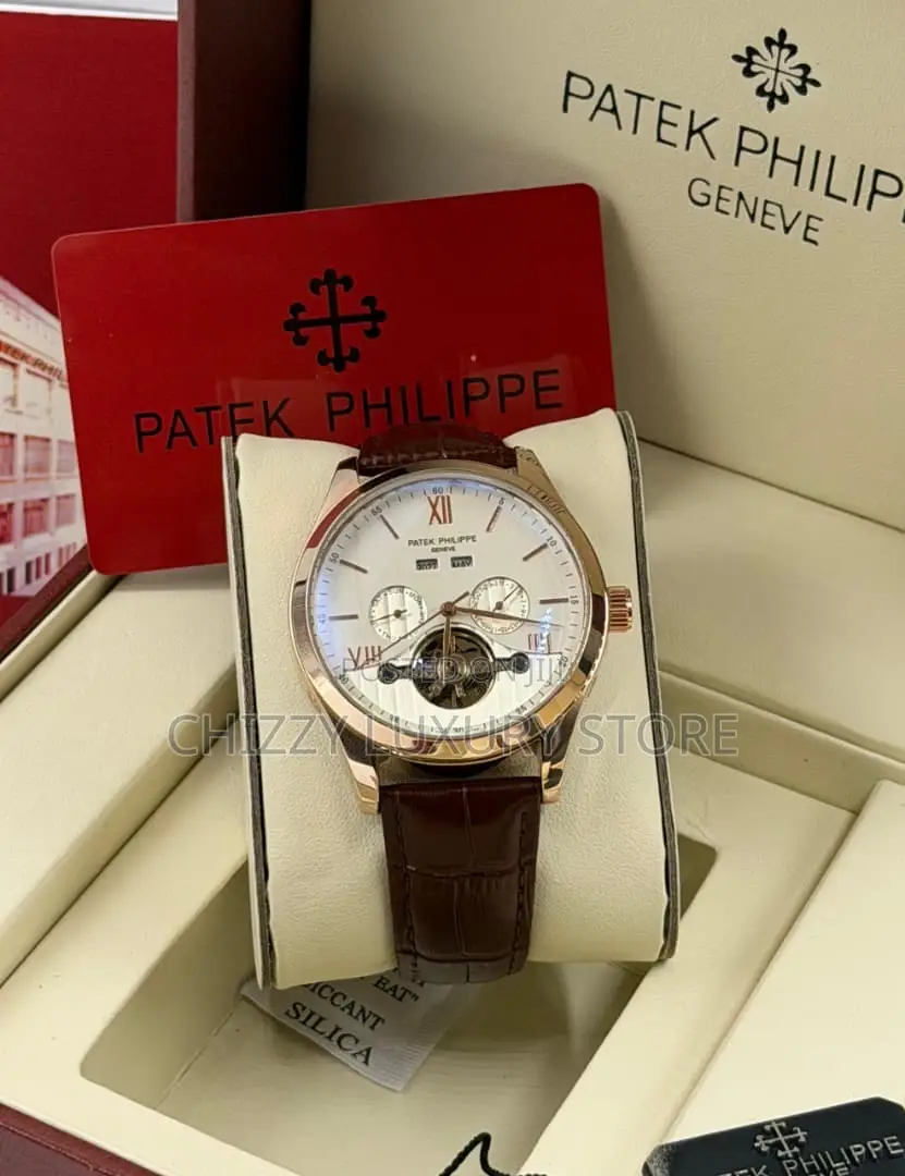 Patek Philippe Quality Men Genuine Leather Wristwatch