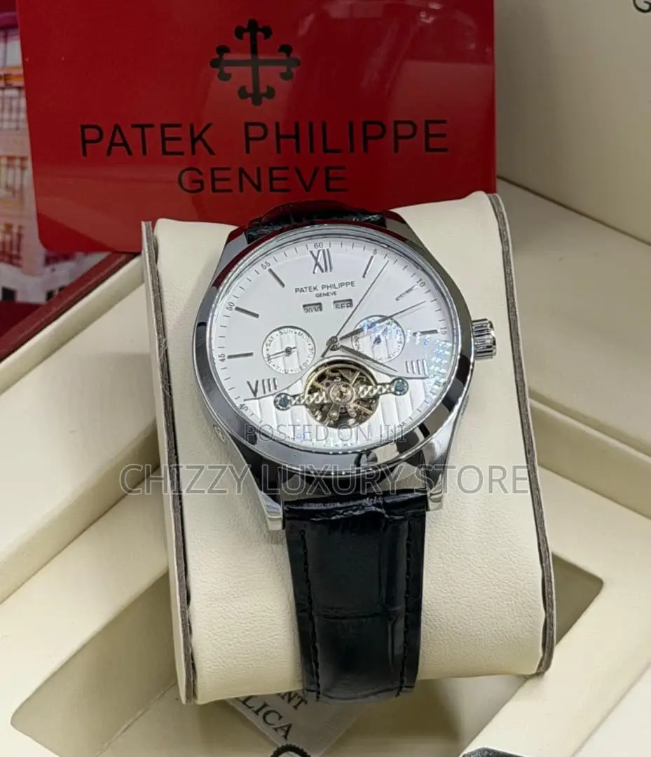 Patek Philippe Quality Men Genuine Leather Wristwatch