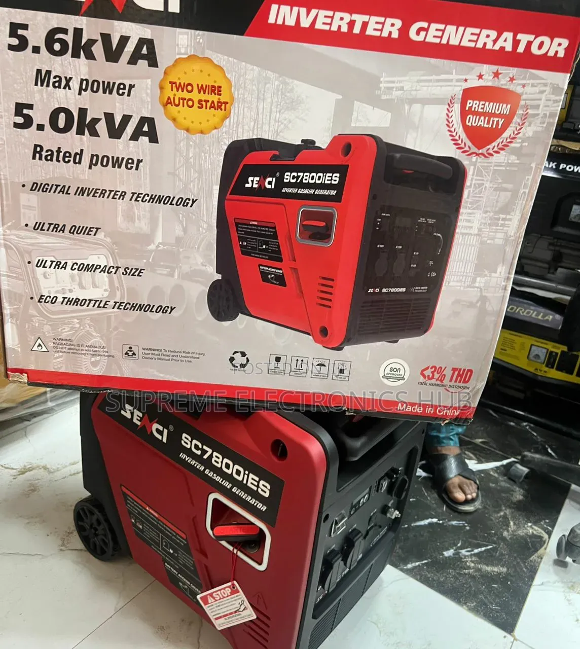 Sc7800ies Senci 5/5.6kva Two Wire Auto Start Petrol Inverter Generator