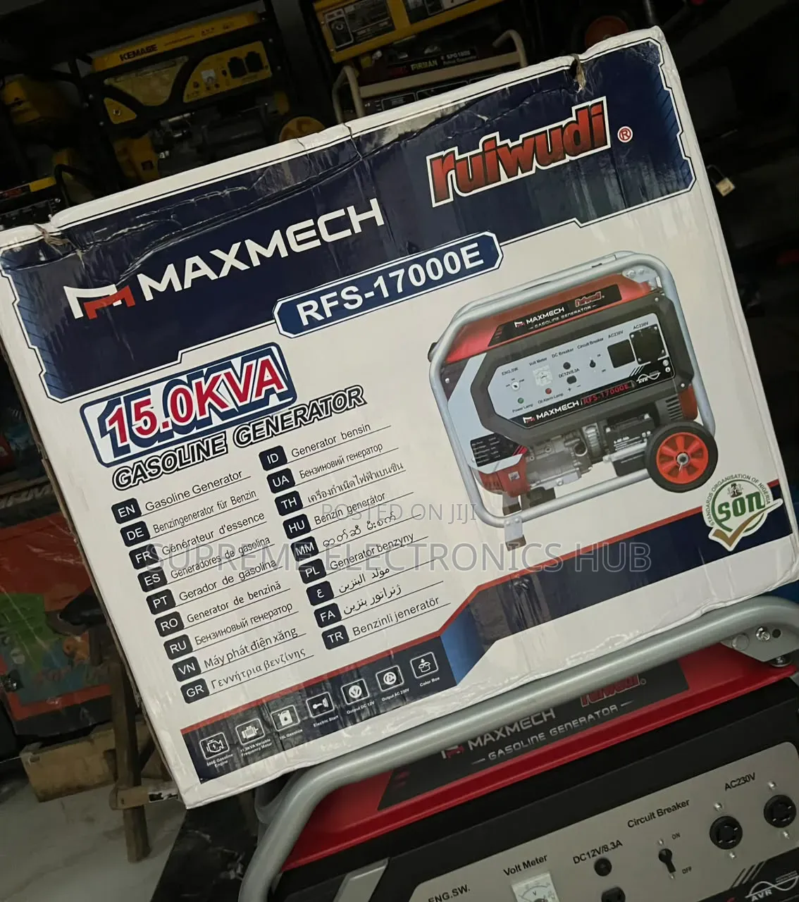 15kva Maxmech Single Phase 100% Copper Wire Petrol Generator Set