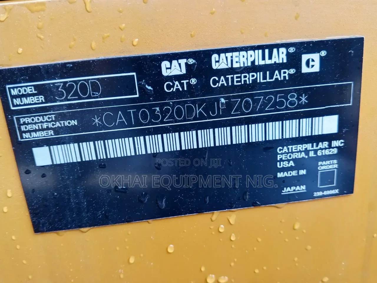 Tokunbo Cat Excavator 320d2l