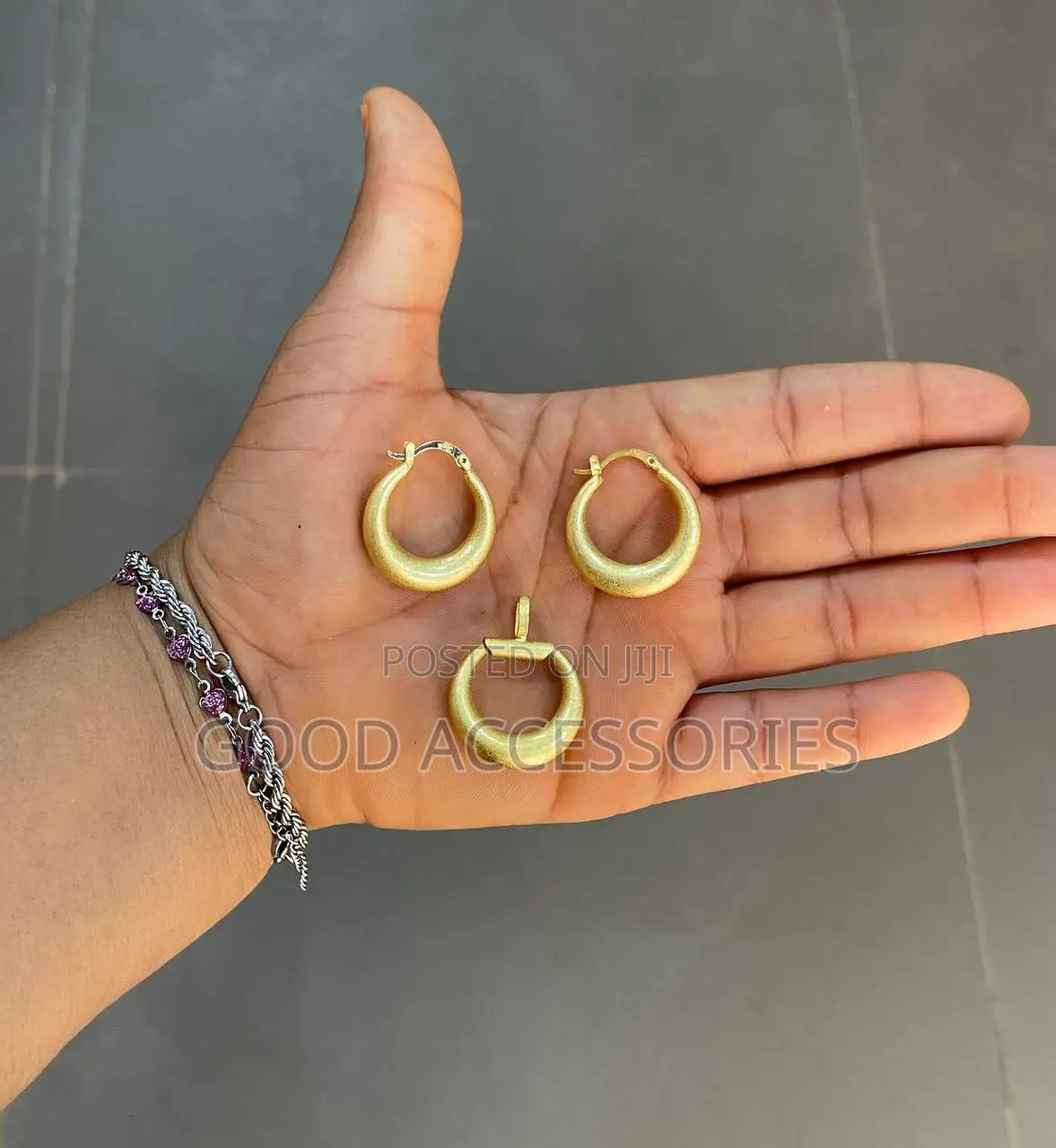 Gold Replica Earring Pendant Set
