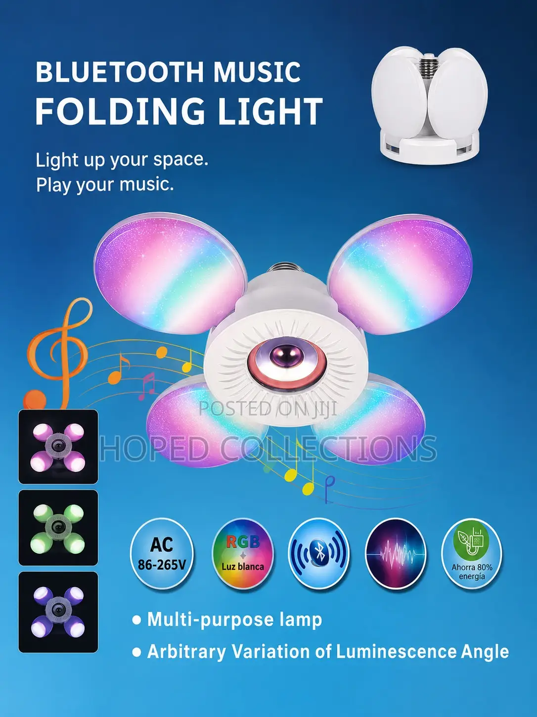 Orbit Bluetooth Speaker With Folding Multi Colour Light