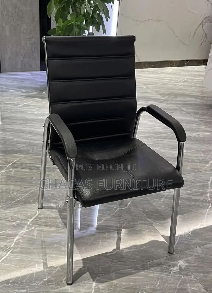 Premium Ribbed Leather Office Visitor Chairs