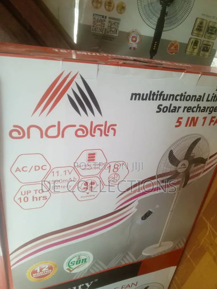 Andrakk 5 in 1 Rechargeable Fan 18"