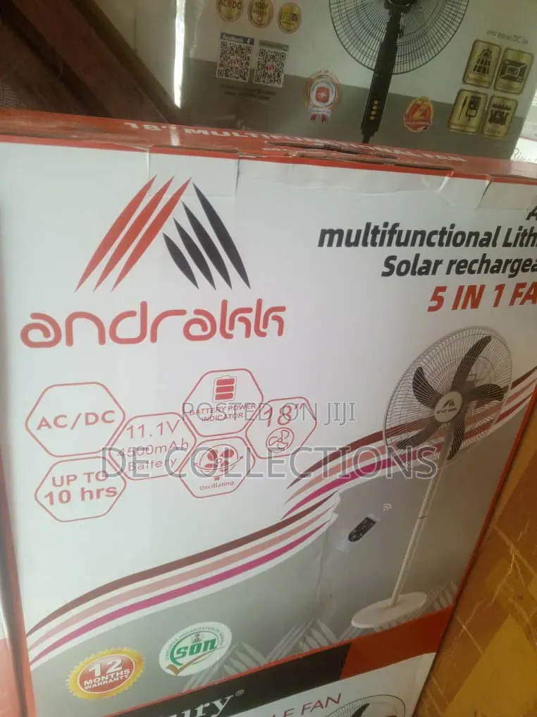 Andrakk 5 in 1 Rechargeable Fan 18"