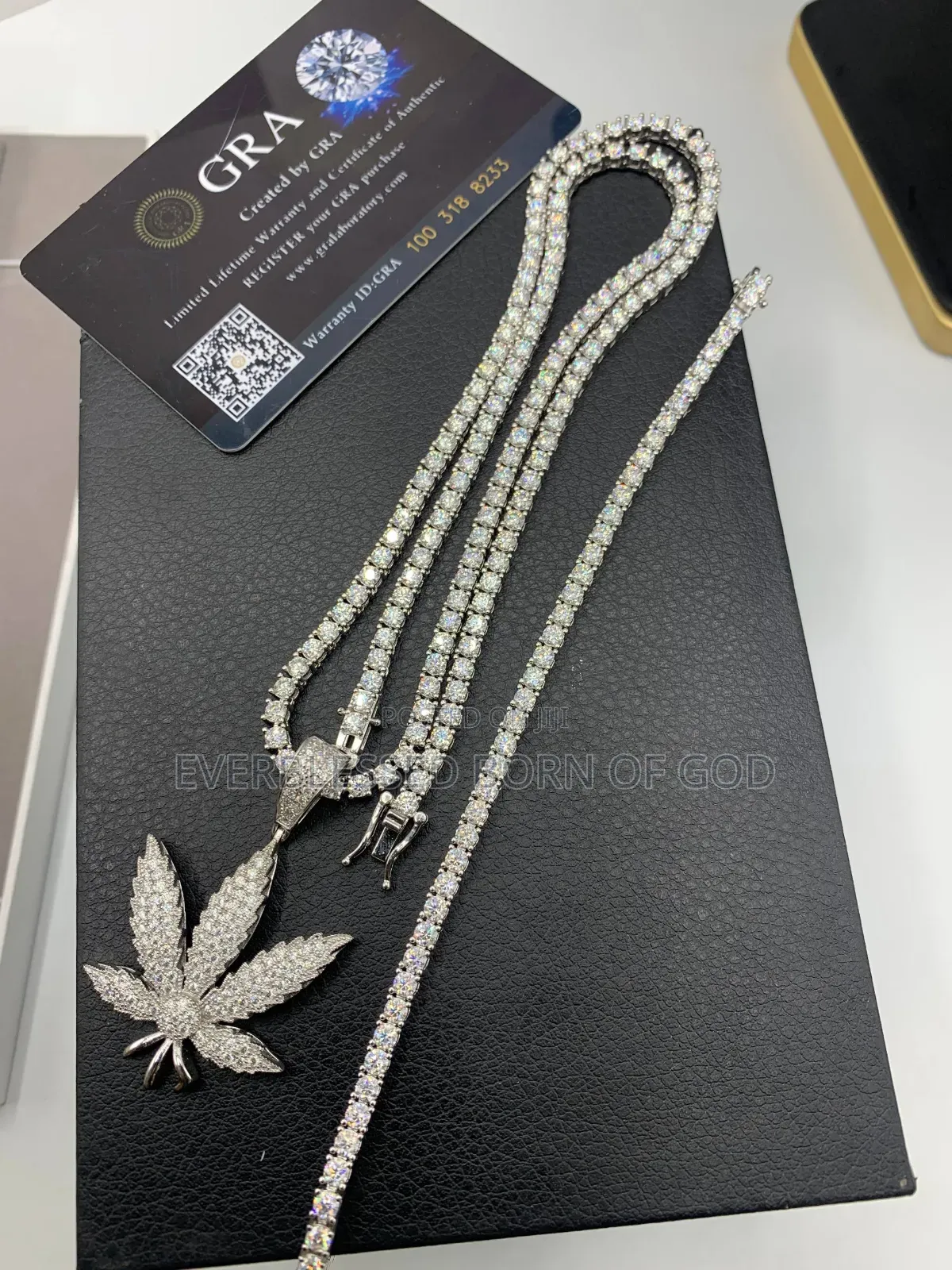 VVS Moissanite Diamond Flower Sprint Pendant Tennis Necklace Combo
