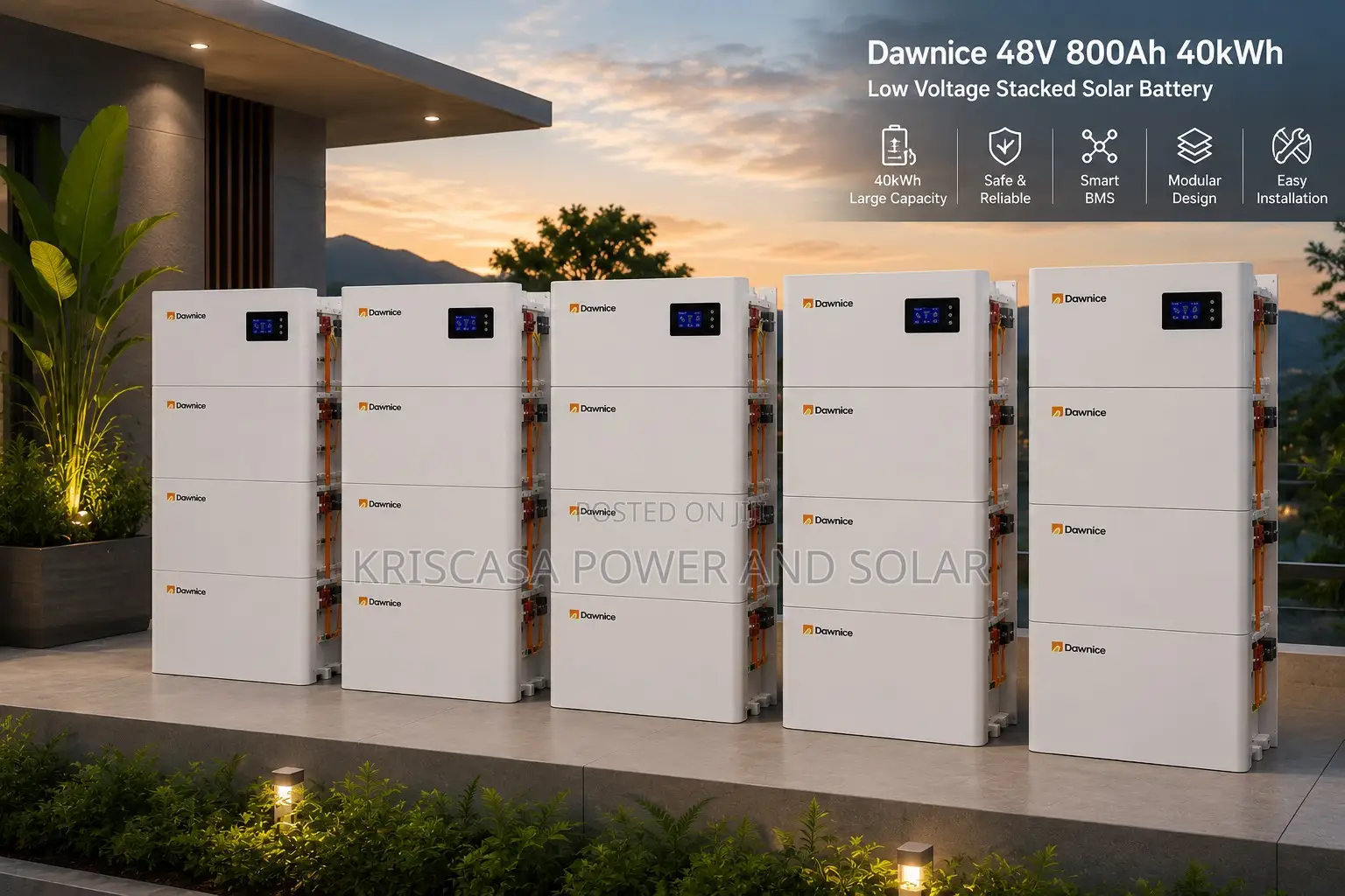 Dawnice 48v 800ah 40kwh Low Voltage Stacked Solar Battery