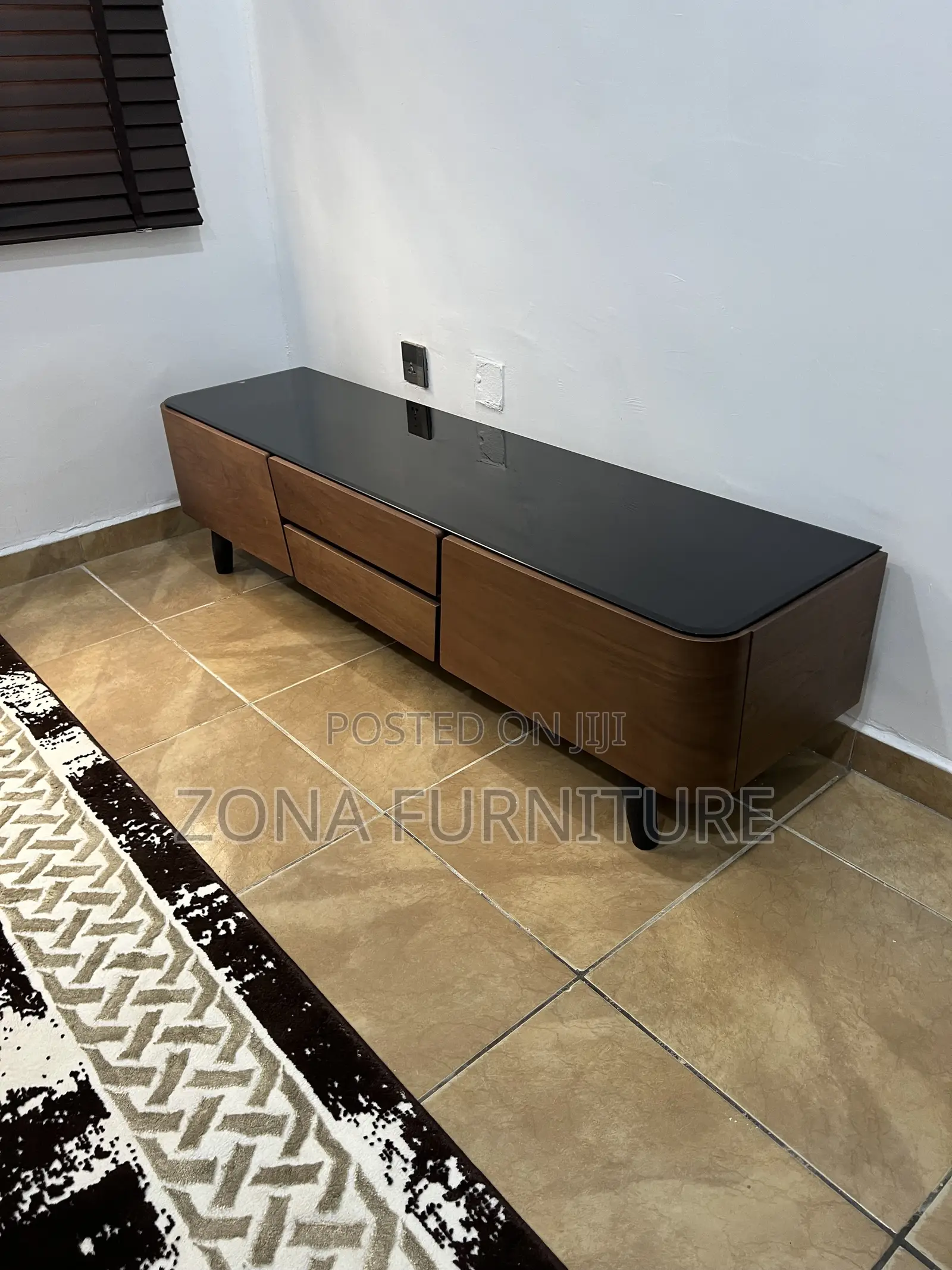 Turkish Luxury Home Center Table With Tampered Glass Black Top