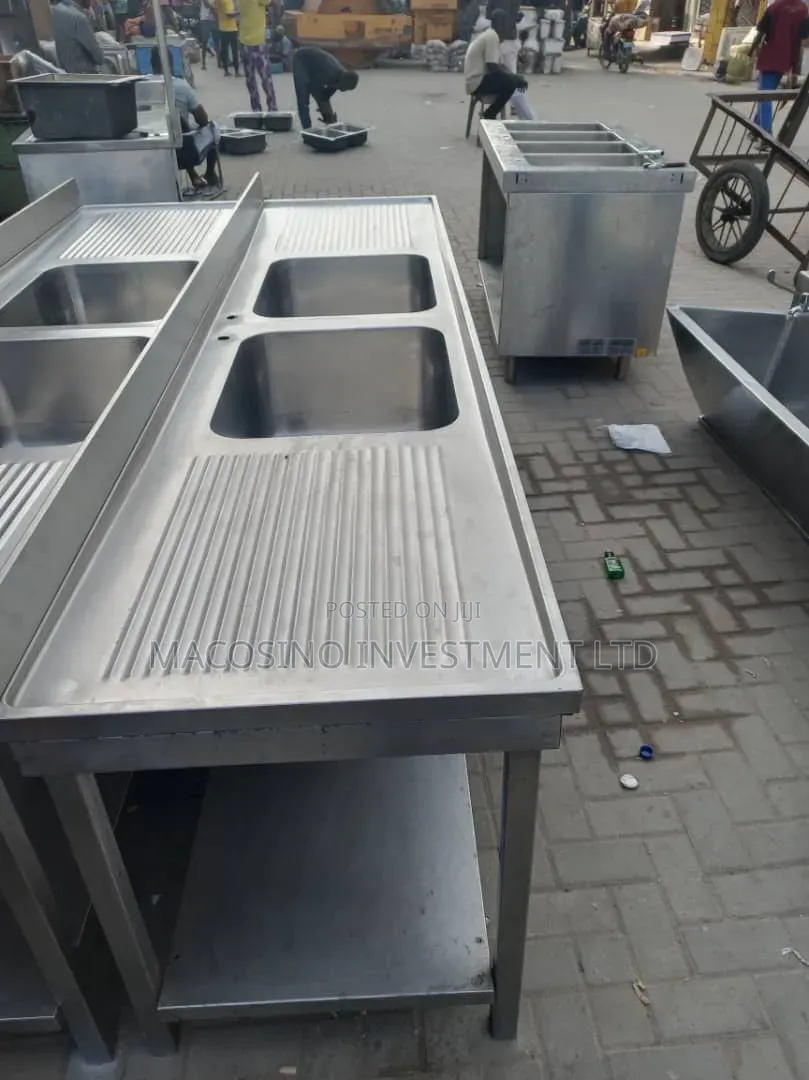 Commercial Double Bowl Stainless Steel Sink for Restaurant Use