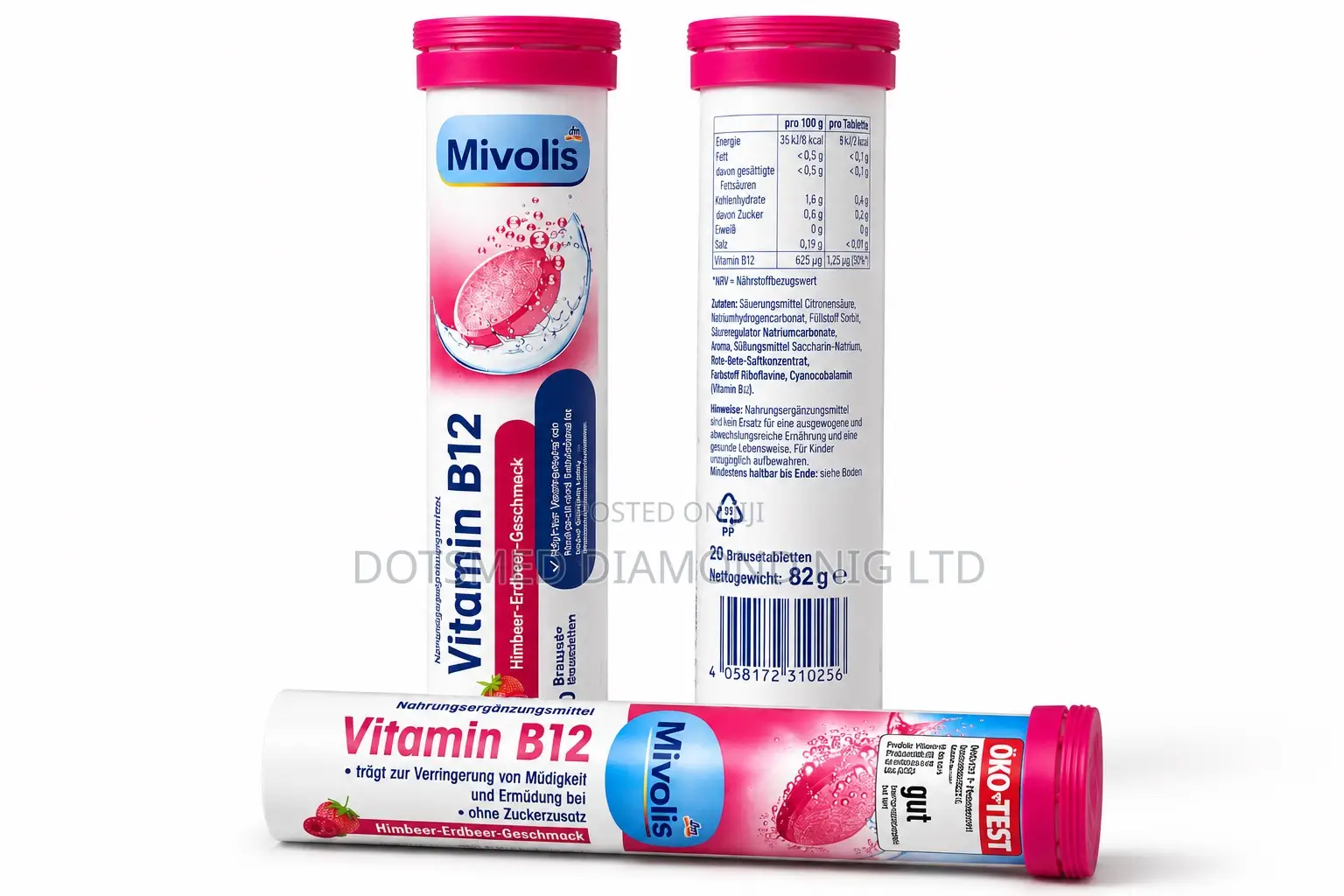 10 Original Mivolis Vitamin B12 Effervescent Tablets (20 Tablets)