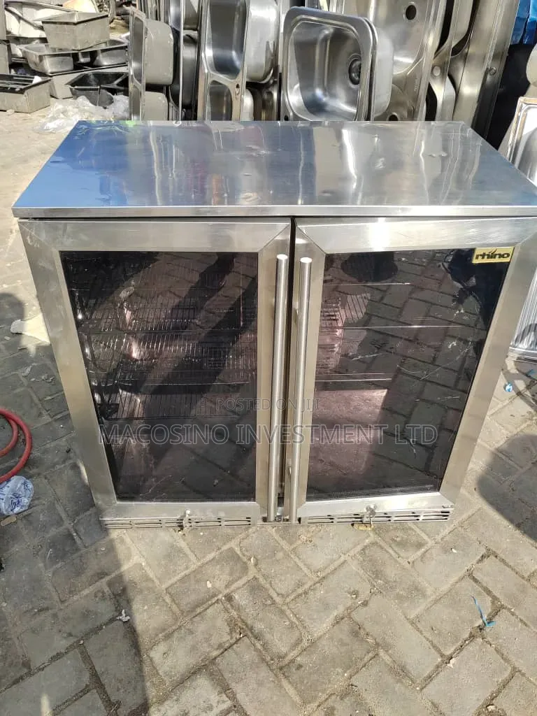 Stainless Steel Double Glass Door Refrigerator