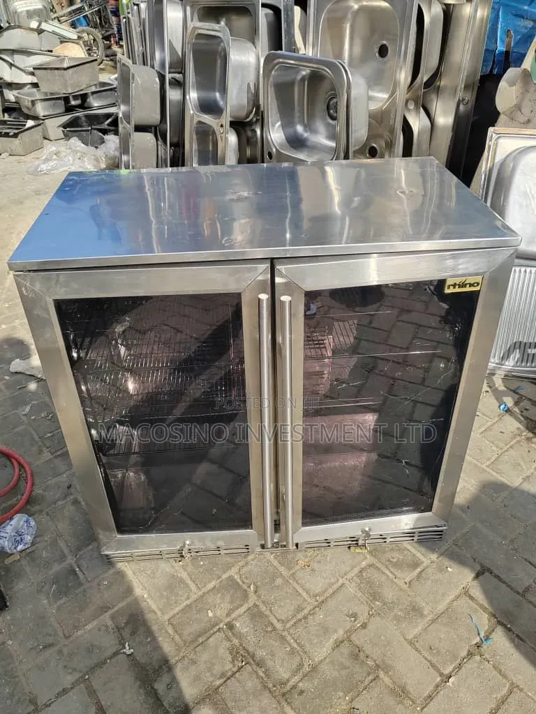 Stainless Steel Double Glass Door Refrigerator