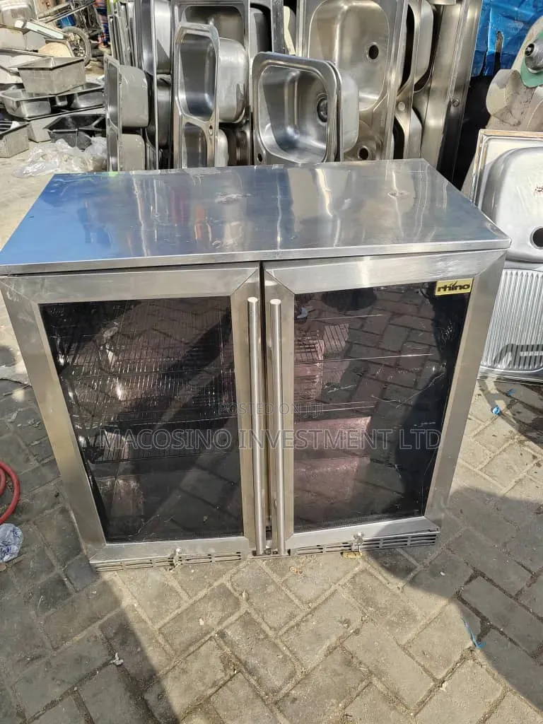 Stainless Steel Double Glass Door Refrigerator