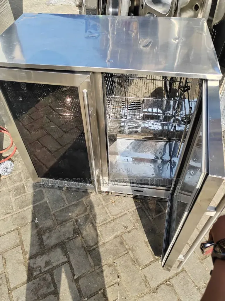 Stainless Steel Double Glass Door Refrigerator