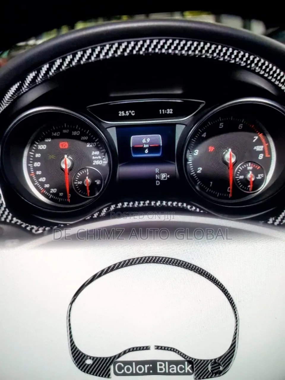 Carbon Fiber Dashboard Speedometer Frame Sticker