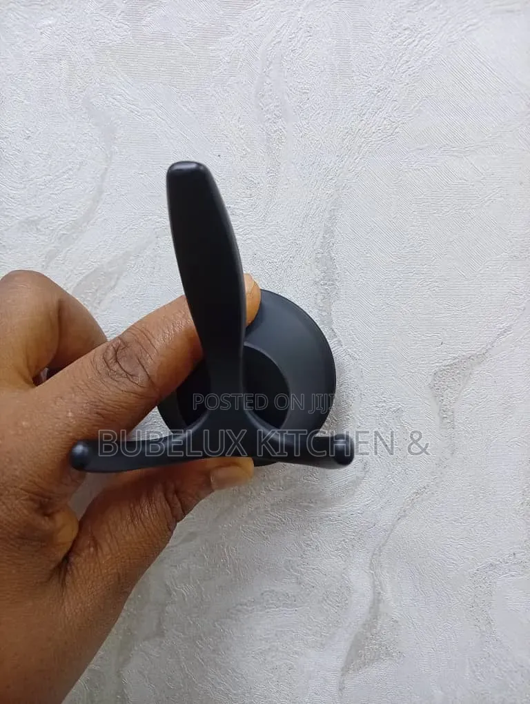 Luxury Matte Black Double Wall Hook Towel Robe Hanger