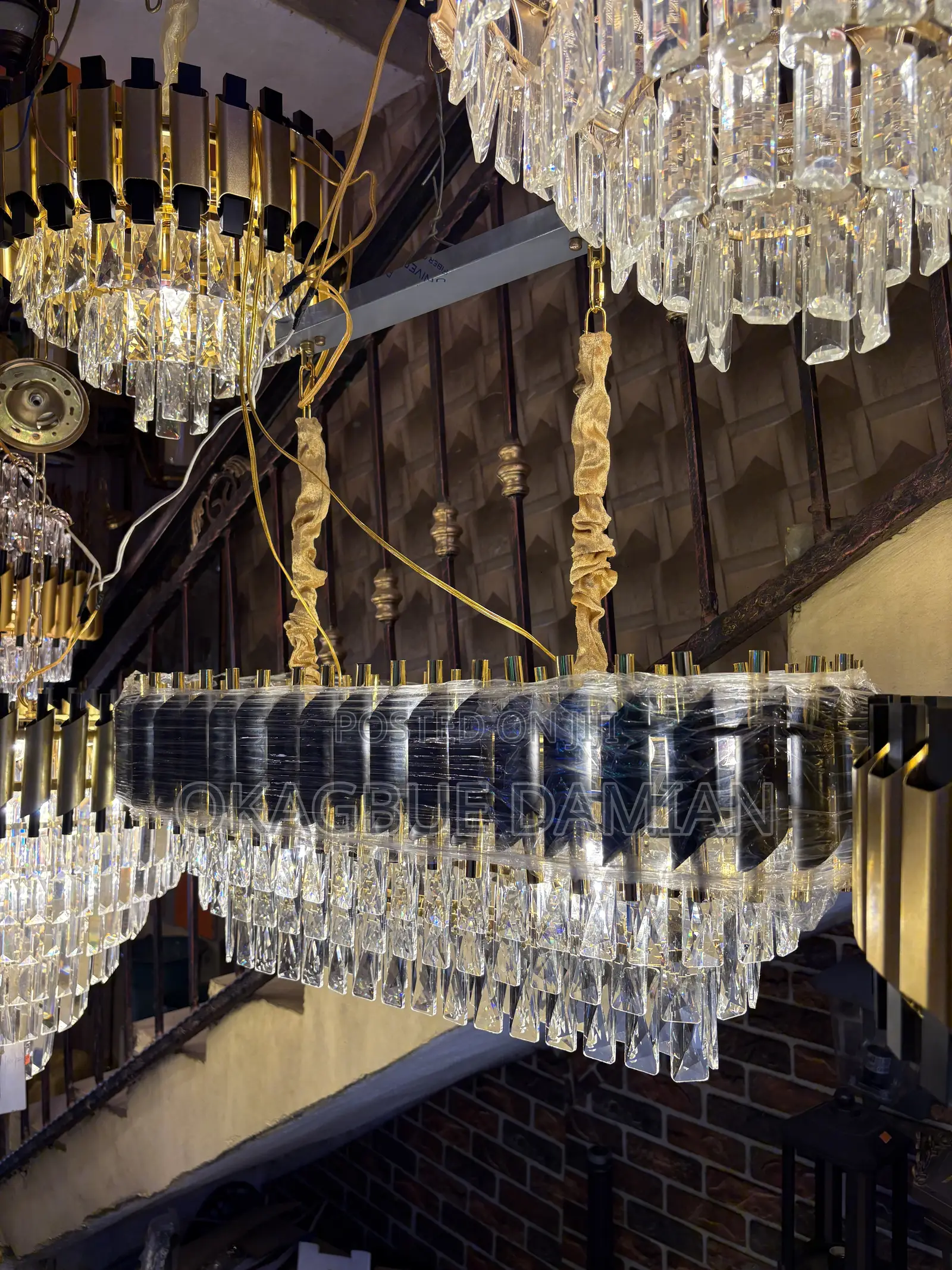 Double C Crystal Chandelier
