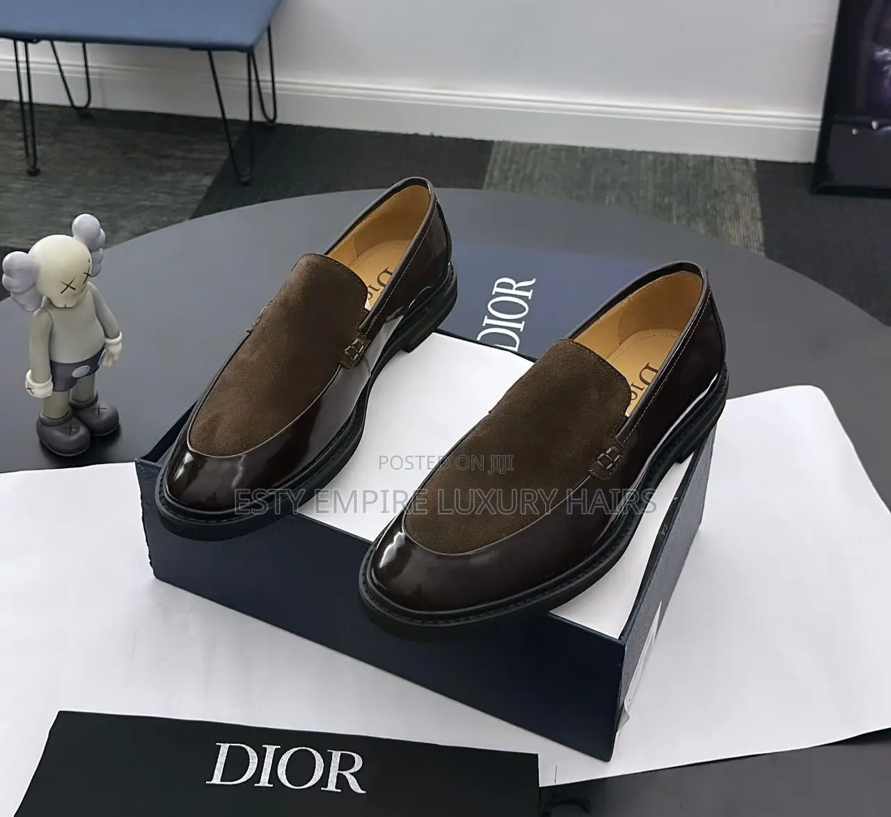 New Christian Dior Patent Leather Mix Loafer