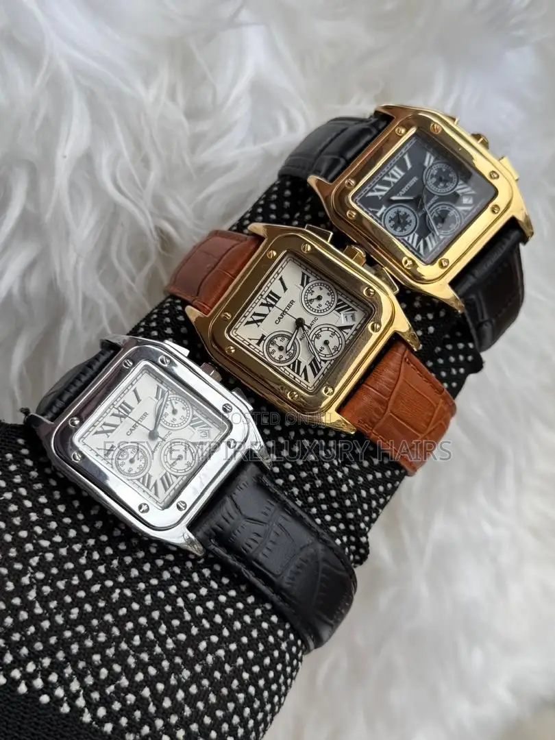 High Quality Luxury Cartier Genuine Leather Wristwatch