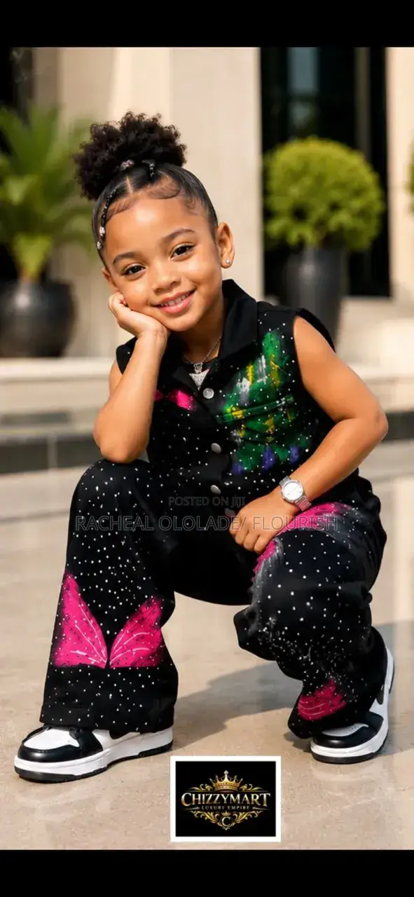 Elegant Children Jeans Up And Down