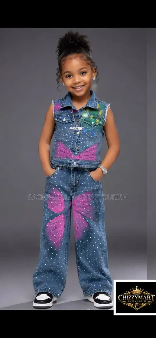 Elegant Children Jeans Up And Down