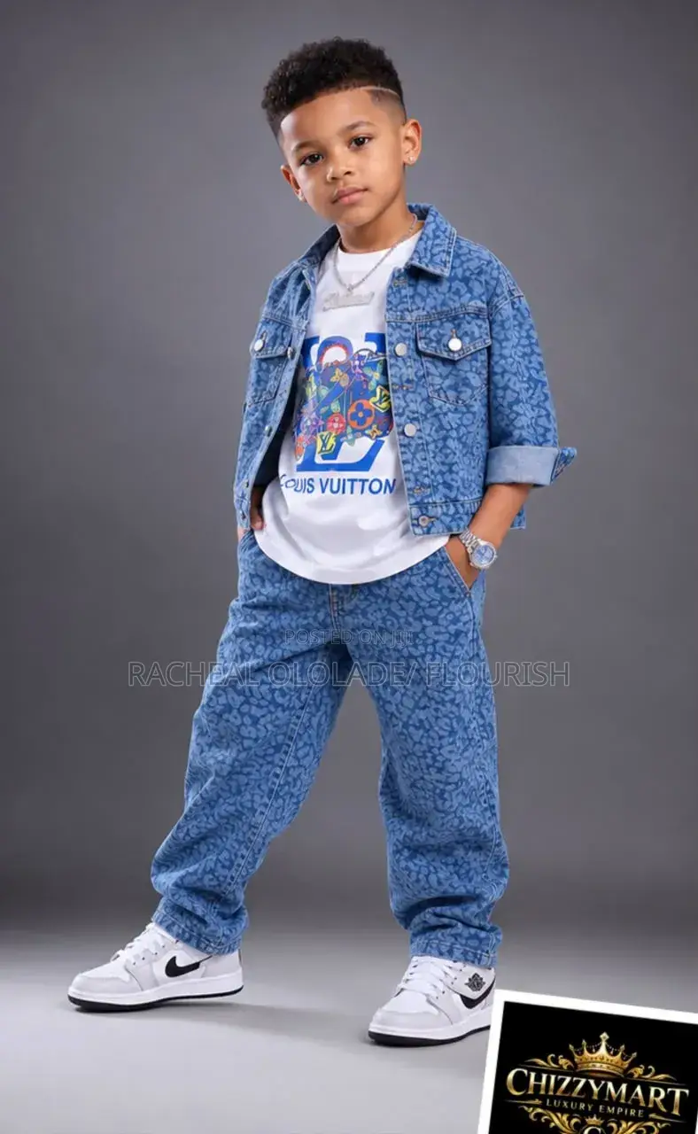 Elegant Children Jeans Up And Down