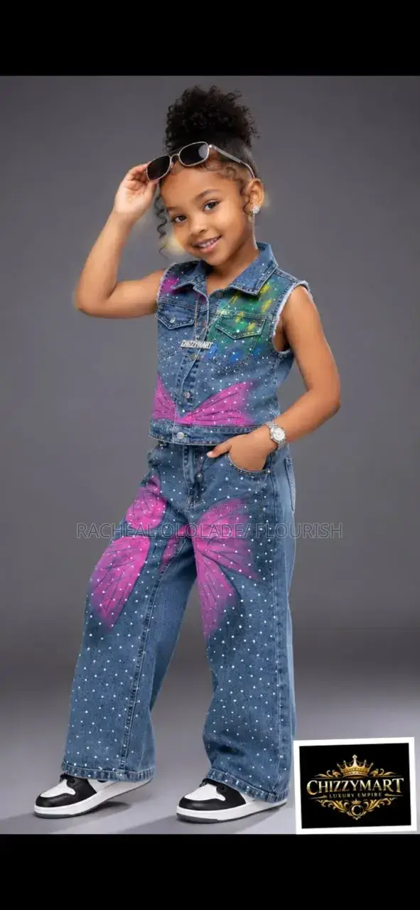 Elegant Children Jeans Up And Down