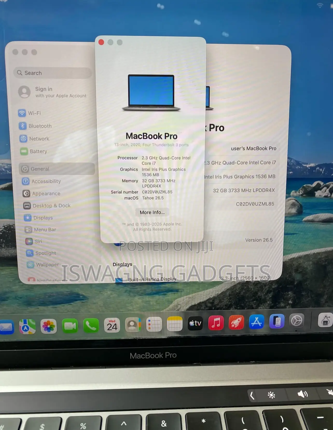 Laptop Apple MacBook Pro 2020 32GB Intel Core i7 SSD 512GB