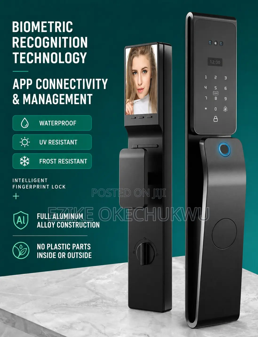 Tuya Smart Door Lock for Israeli Security Door , Waterproof 3d Lock