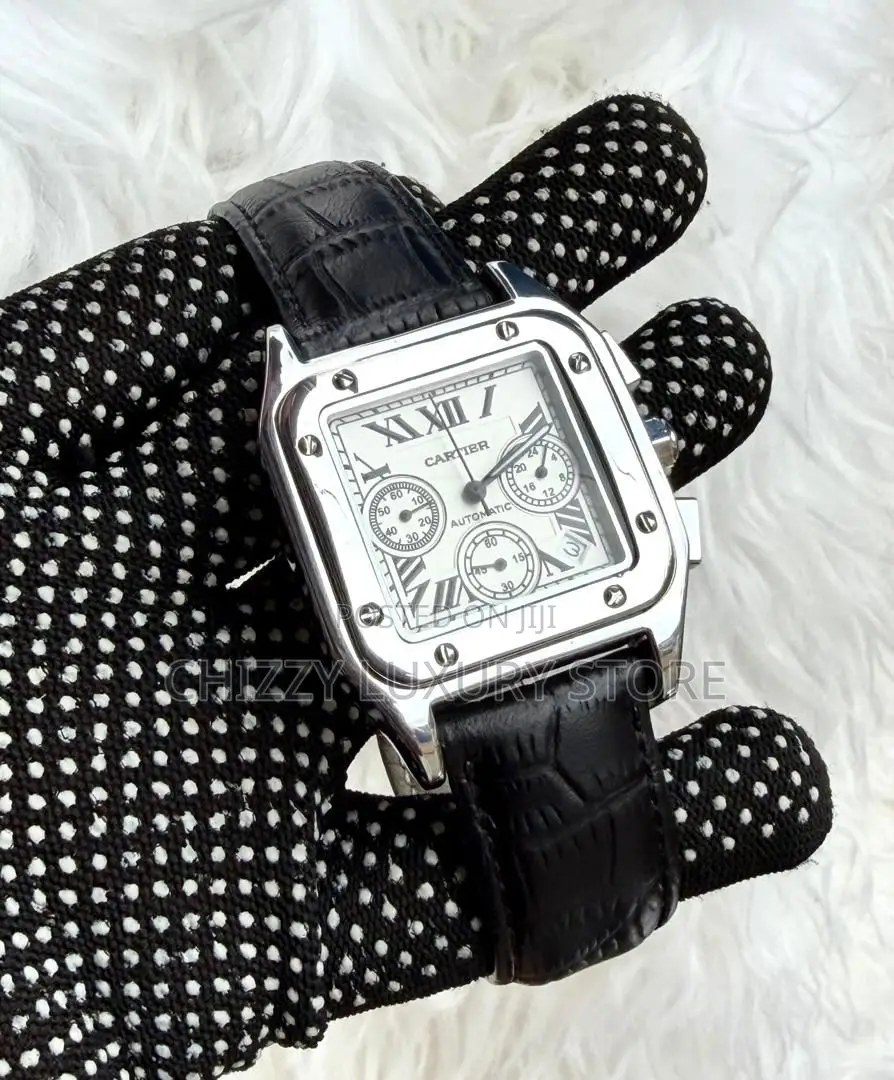 Cartier Quality Luxury Men Genuine Leather Wristwatch