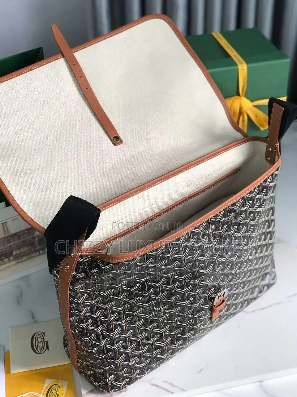 Goyard Quality Luxury Men Genuine Leather Crossbag