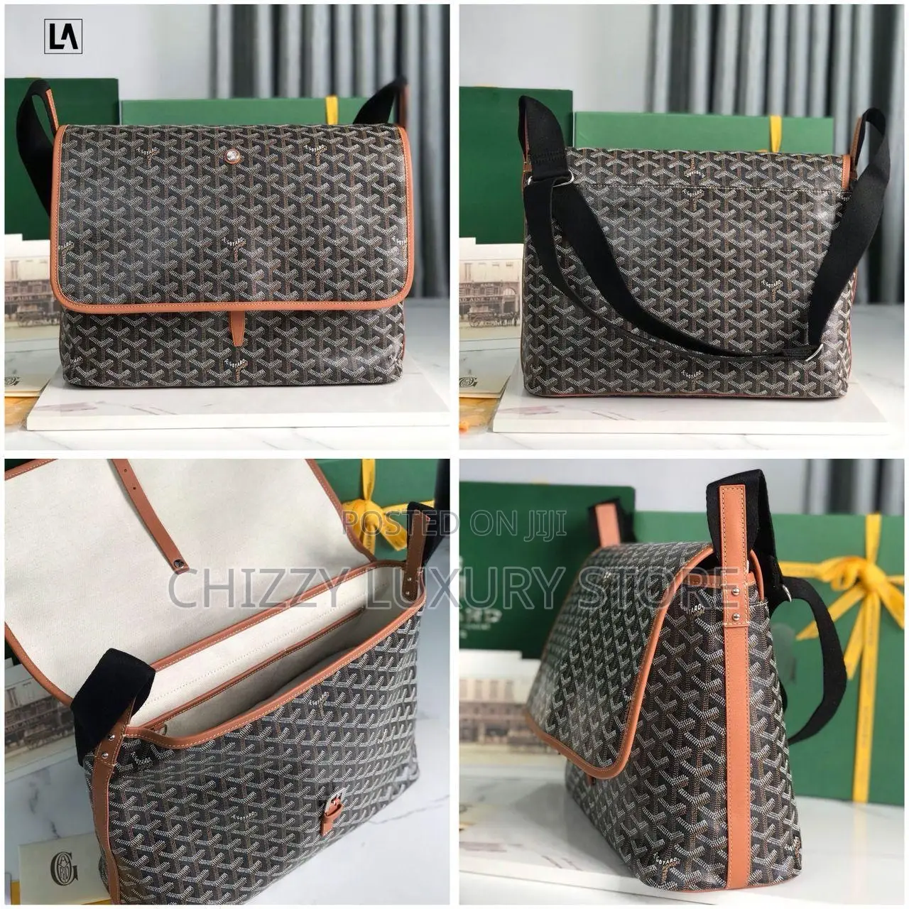 Goyard Quality Luxury Men Genuine Leather Crossbag