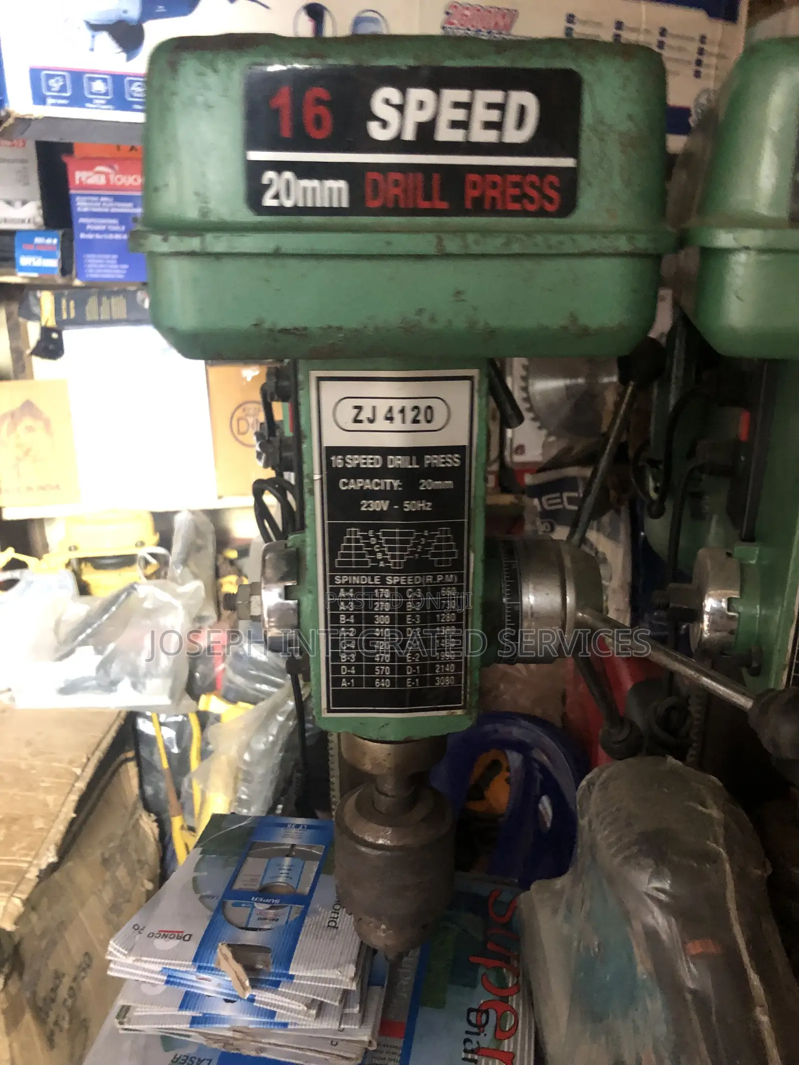 20mm Zj 4120 Bench Drilling Machine With a Green Finish.