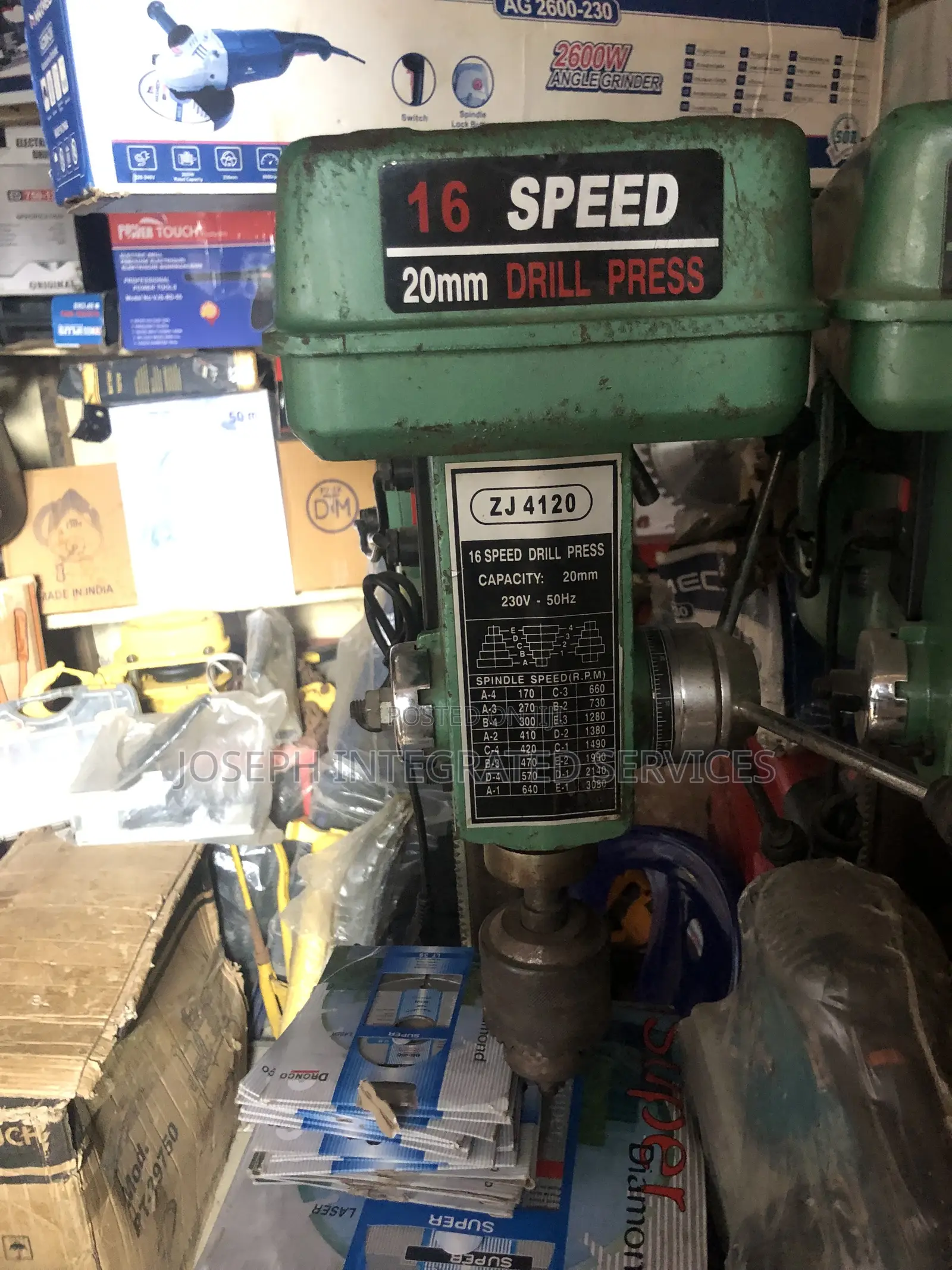 20mm Zj 4120 Bench Drilling Machine With a Green Finish.