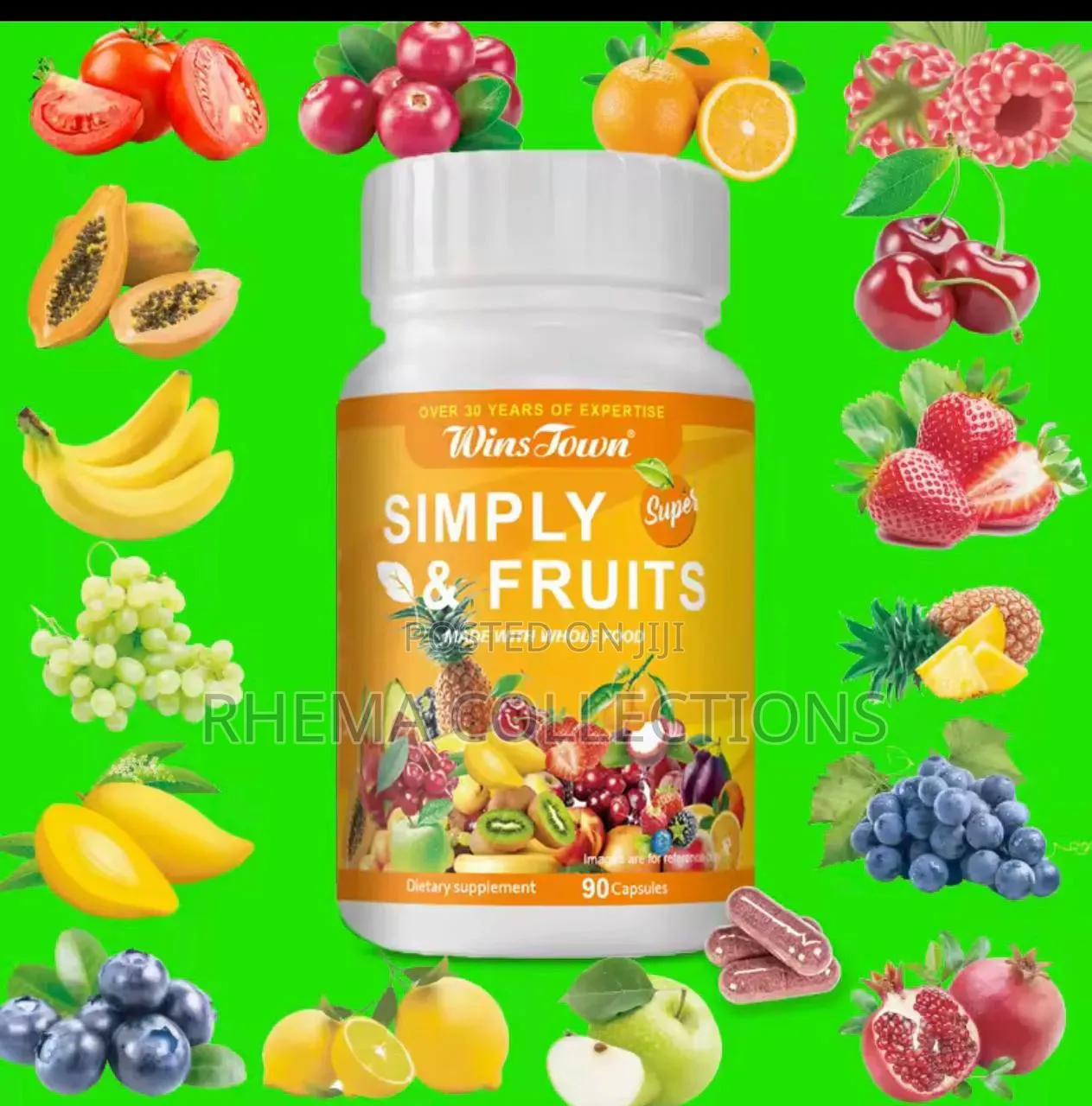 Wins Jown Simply Fruit Whole Food Multivitamin Capsules (90 Capsules)