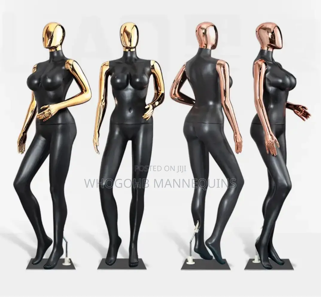 Black Gold/Rosegold Big Breast Mixed Material Female Mannequin Sz 12