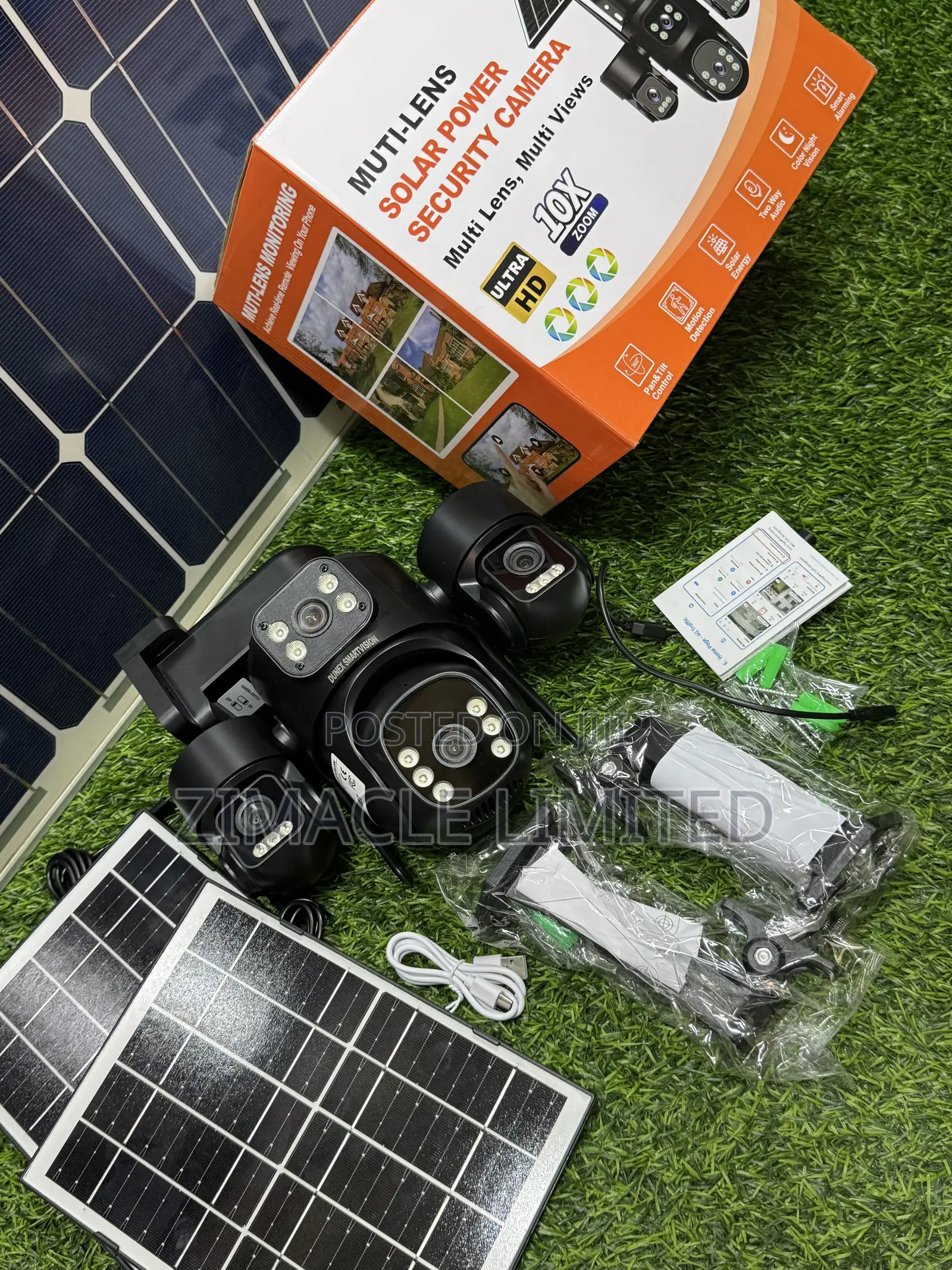 4-lens Solar Cctv Camera – Wireless Indoor / Outdoor Security Camera