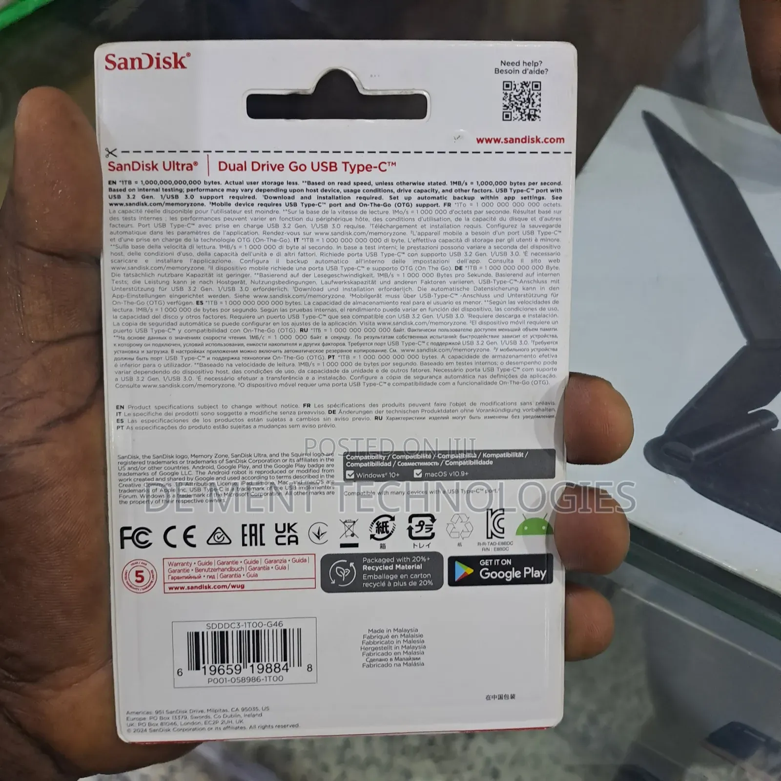 1tb Sandisk Ultra Dual Drive Go Usb-Type C.